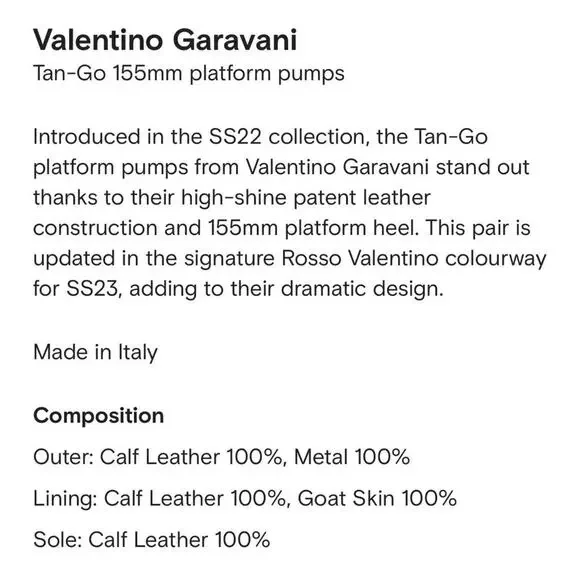 NIB Valentino Garavani EU 36.5 US 6.5 Tan-Go Platform Pumps Black Patent Leather - Picture 15 of 15